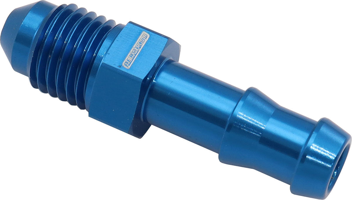 Aeroflow AN Flare to Barb Adapter -4AN to 5/16"   Blue Finish