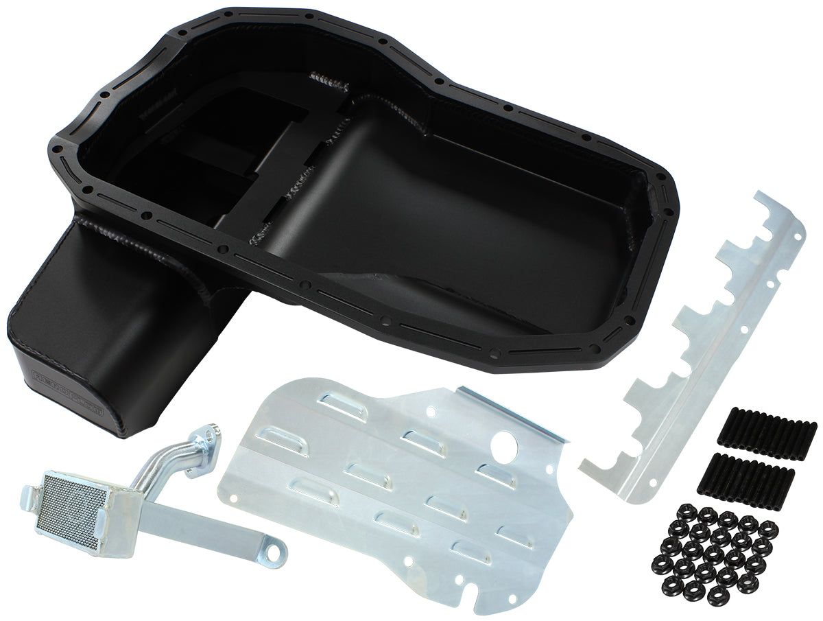 Mitsubishi Evo 4G63 Fabricated Race Oil Pan  Suit Mitsubishi Evolution 4 to 9, 6.1L Capacity With Crank Scraper, Baffle, Oil Pick-Up and Mounting Hardware