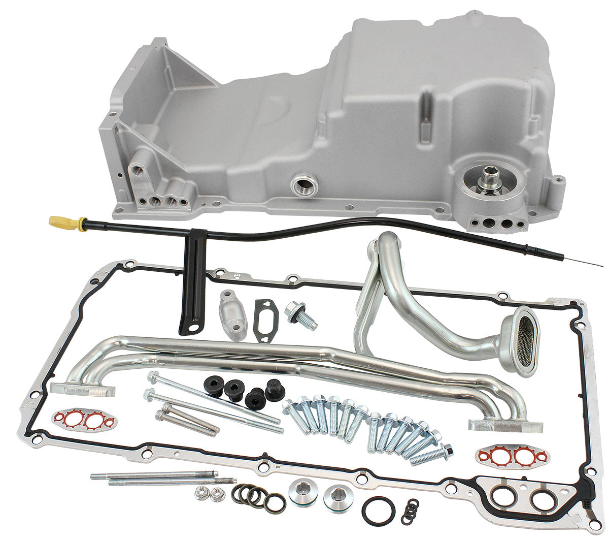 Aeroflow GM LS Cast Aluminium Standard Replacement Front Sump Oil Pan   Suit GM LS Series, Holden Commodore VZ OEM Style