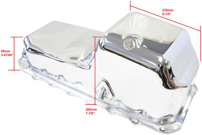 Holden Standard Replacement Oil Pan, Chrome Finish  Suit Holden HQ-WB & Torana LH-UC With Holden 253, 304, 308 with 5.0L Capacity