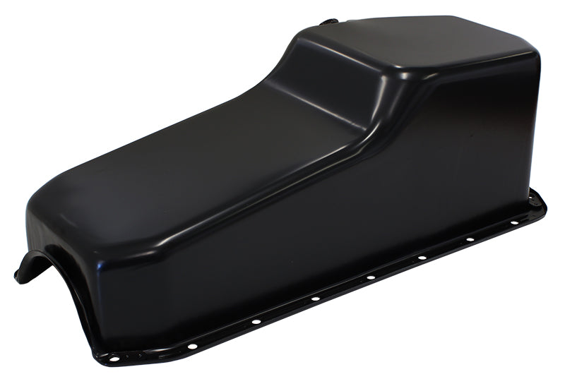 Chevrolet L/H DipstickStandard Replacement Oil Pan, Black Finish  Suit Small Block Chev Left Hand Dipstick with 2-Piece Rear Main Seal, 5.0L Capacity