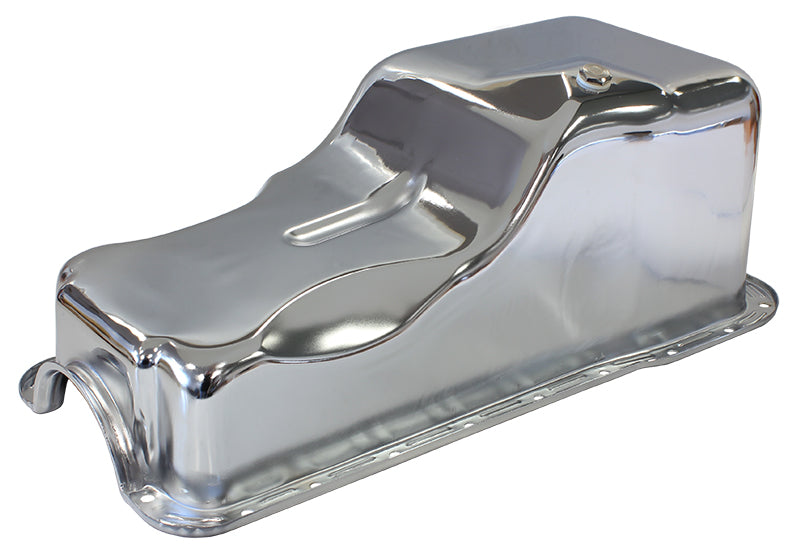 Ford Windsor Standard Replacement Oil Pan, Chrome Finish  Suit Small Block Ford 289 to 302 Windsor Front Sump, 5.0L Capacity