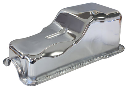 Ford Windsor Standard Replacement Oil Pan, Chrome Finish  Suit Small Block Ford 289 to 302 Windsor Front Sump, 5.0L Capacity