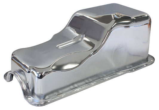 Ford Windsor Standard Replacement Oil Pan, Chrome Finish  Suit Small Block Ford 289 to 302 Windsor Front Sump, 5.0L Capacity