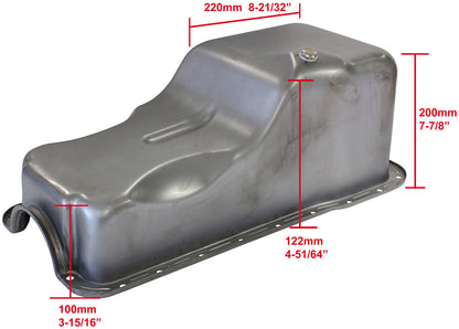 Ford Windsor Standard Replacement Oil Pan, Raw Finish  Suit Small Block Ford 289 to 302 Windsor Front Sump, 5.0L Capacity