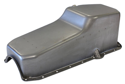 Chevrolet R/H DipstickStandard Replacement Oil Pan, Raw Finish  Suit Small Block Chev Right Hand Dipstick with 2-Piece Rear Main Seal, 5.0L Capacity