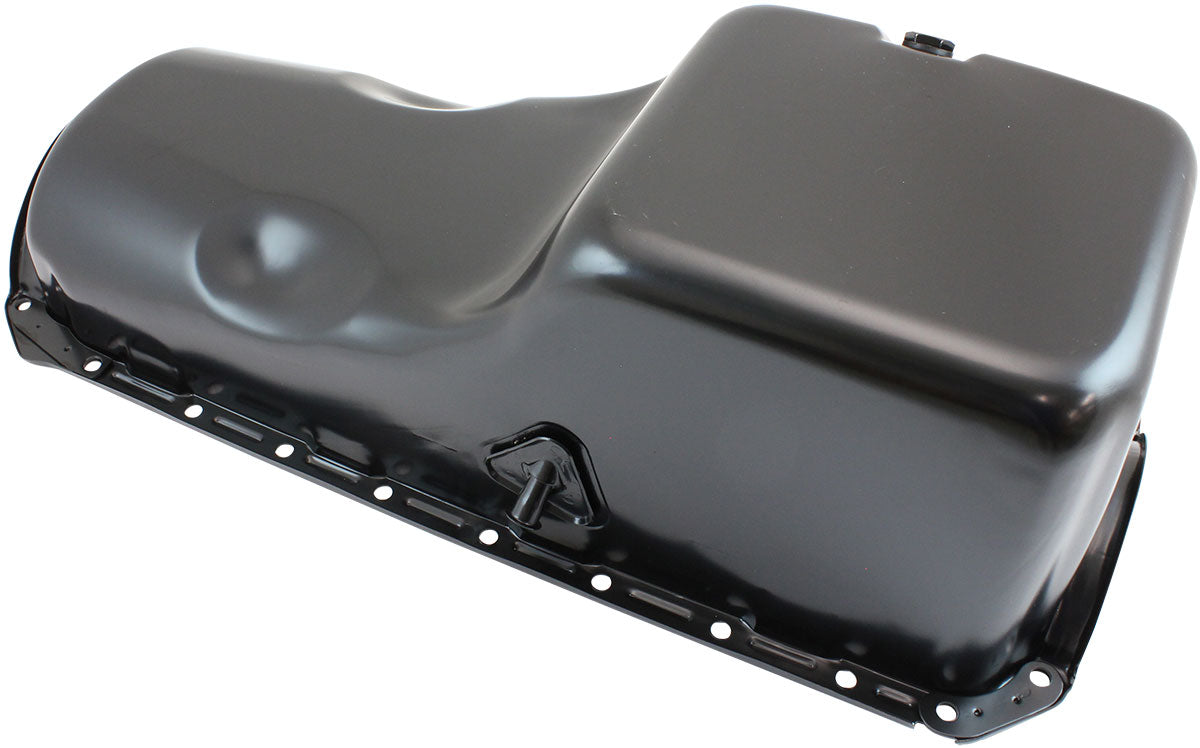 Big Block Chevrolet Right Hand Dipstick Standard Replacement Oil Pan, Black Finish  Suit 2-Piece Rear Main Seal, 5.0L Capacity