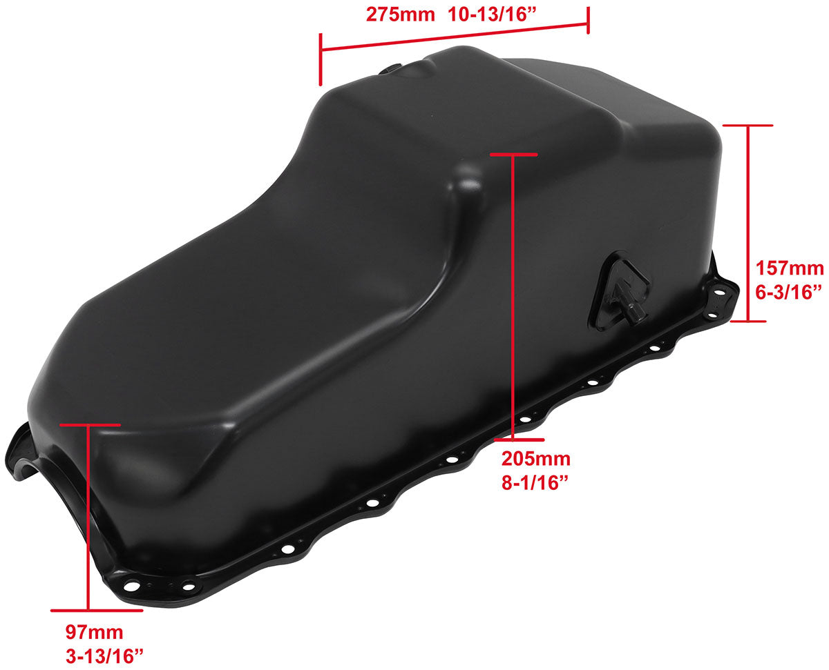 Holden 253 308 Standard Replacement Oil Pan, Black Finish   Suit Holden Commodore VB-VT Front Sump, 5.0L Capacity