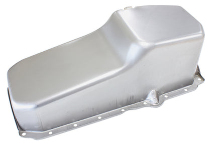 Chevrolet Late 1986 OnStandard Replacement Oil Pan, Raw Finish  Suit Small Block Chev Late 1986 On Right Hand Dipstick with 1-Piece Rear Main Seal, 5.0L Capacity