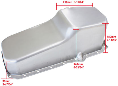 Chevrolet Late 1986 OnStandard Replacement Oil Pan, Raw Finish  Suit Small Block Chev Late 1986 On Right Hand Dipstick with 1-Piece Rear Main Seal, 5.0L Capacity