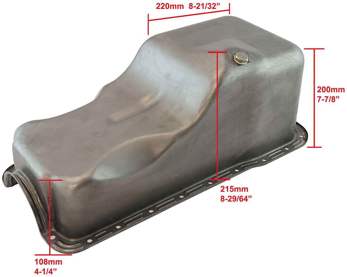 Ford 351 Windsor Standard Replacement Oil Pan, Raw Finish  Suit Small Block Ford 351 Windsor Front Sump, 5.8L Capacity