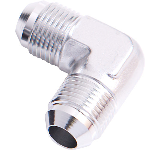 90° Male Flare Union -6AN   Silver Finish
