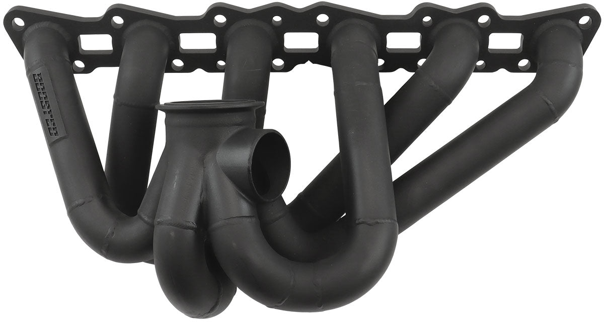 Boosted Nissan RB30 with RB26 Cylinder Head V-Band Turbo Manifold   Suits High Mount GT40-GT45 Turbo, with 50mm External Wastegate Flange