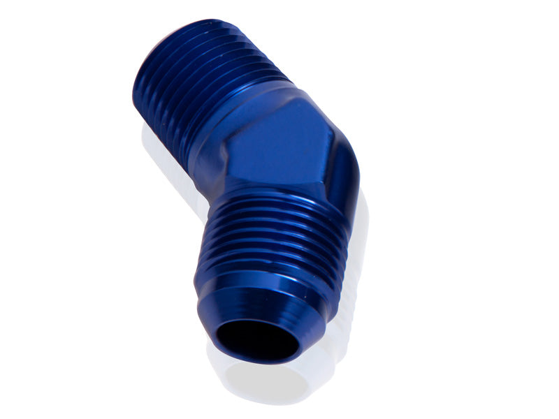 45° NPT to Male Flare Adapter 3/8" to -10AN   Blue Finish
