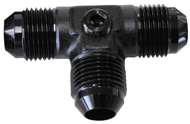 Flare AN Tee -8AN   With 2 x 1/8" NPT Ports, Black Finish