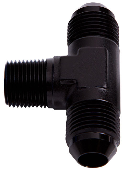 Tee with NPT On Side 1/4" to -6AN   Black Finish