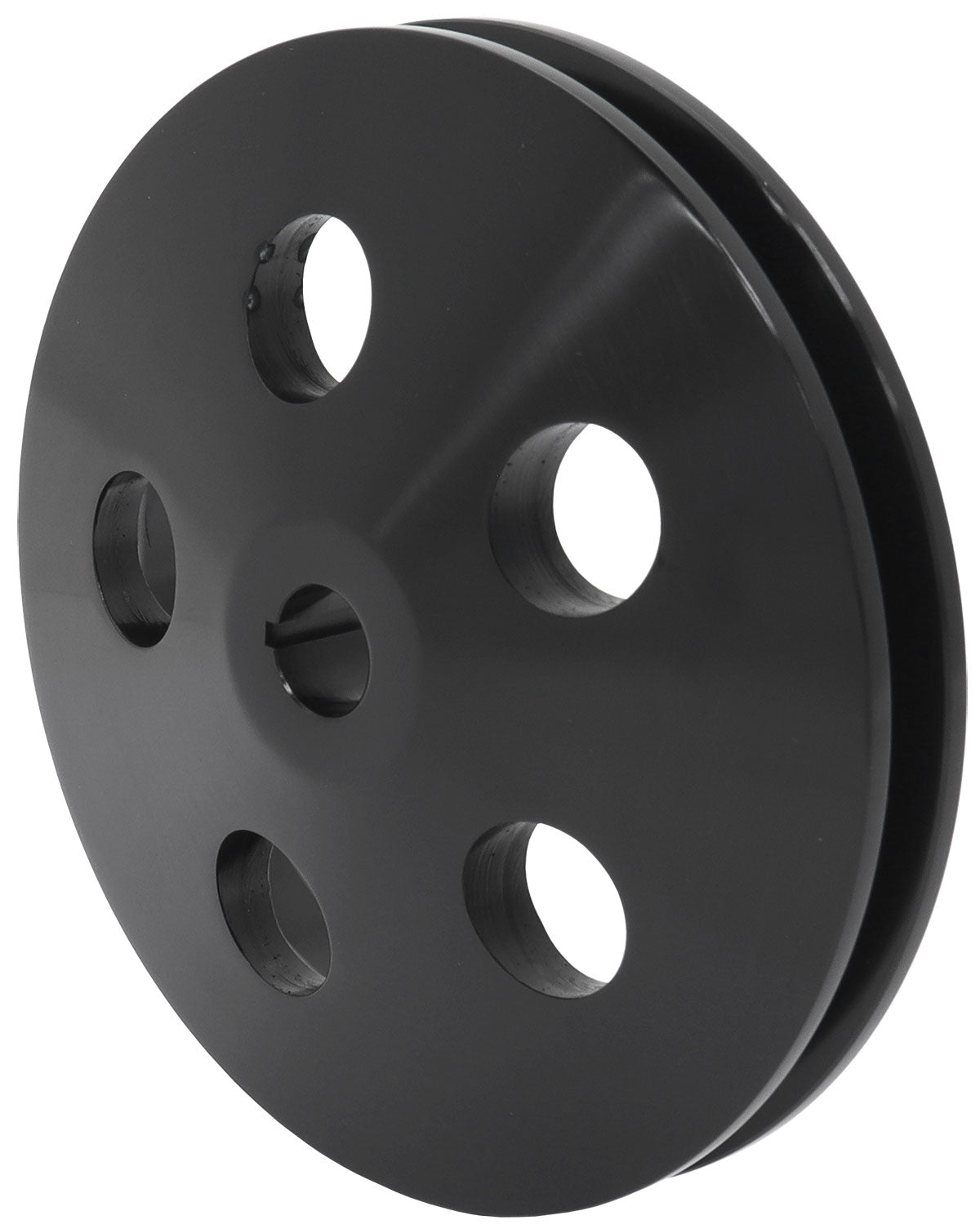 Power Steering Pump Pulley with Single Groove - Black Finish   Suits GM Saginaw Pump