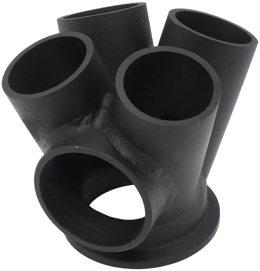 Aeroflow 4 into 1 Round Turbo Merge Collector with 1-1/2" Tube Size, V-Band Flange  50mm Wastegate Hole, Fabricated, Suits Boosted 4849 to 6862 V-Band Flange