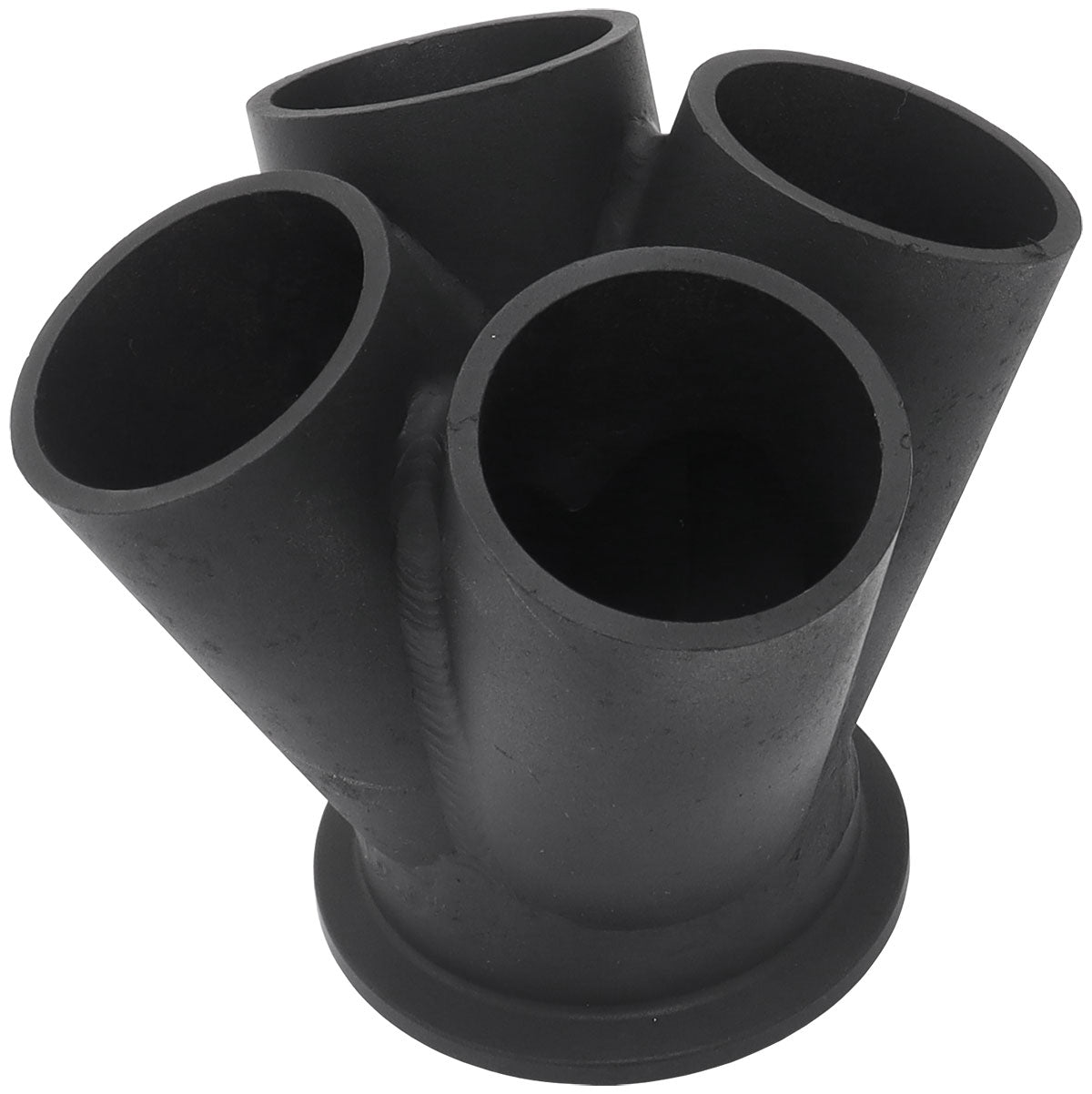 Aeroflow 4 into 1 Round Turbo Merge Collector with 1-1/2" Tube Size, V-Band Flange  No Wastegate Hole, Fabricated, Suits Boosted 4849 to 6862 V-Band Flange