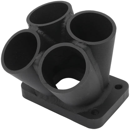 Aeroflow 4 into 1 Round Turbo Merge Collector with 1-1/2" Tube Size, T25/T28 Single Entry Flange  No Wastegate Hole, Fabricated Collector