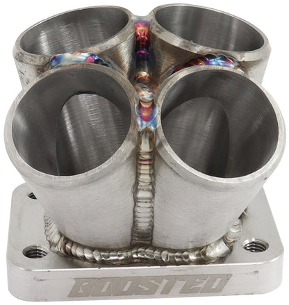 4 into 1 Round Stainless Steel Turbo Merge Collector, T25/T28 Flange  No Wastegate Hole