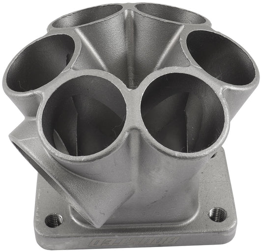 Aeroflow 6 into 1 Round Turbo Merge Collector with 1-3/4" Tube Size, T3 Single Entry Flange  50mm Wastegate Hole, One Piece Cast 304