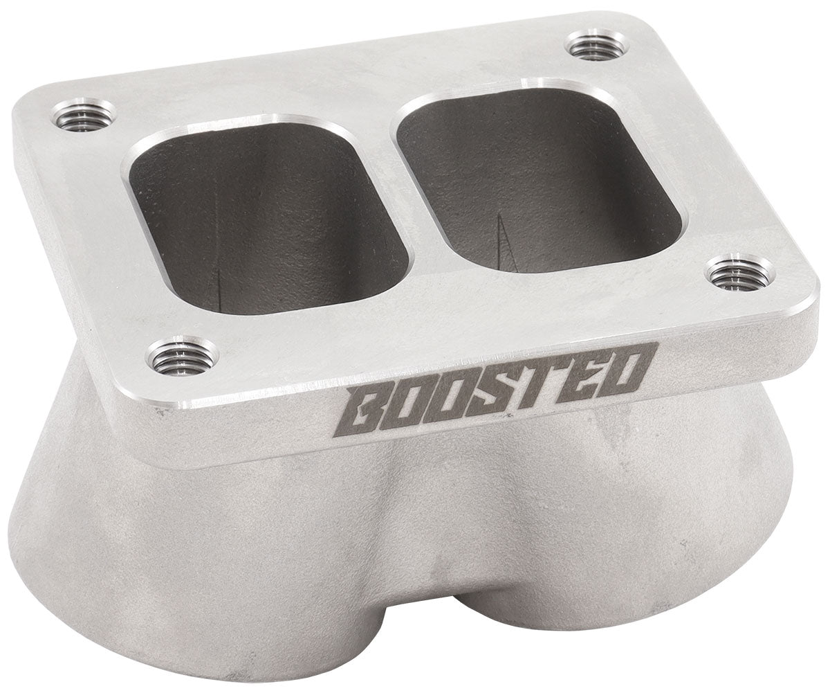 Aeroflow 2 into 1 Turbo Rotary Merge Collector with 2-1/8" Tube Size, T4 Flange  No Wastegate Hole, Cast One Piece