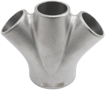 Universal 3 into 1 Oval Turbo Merge Collector  No Wastegate Hole, Cast 304, 1 x 2" ID to 3 x 1-1/4"