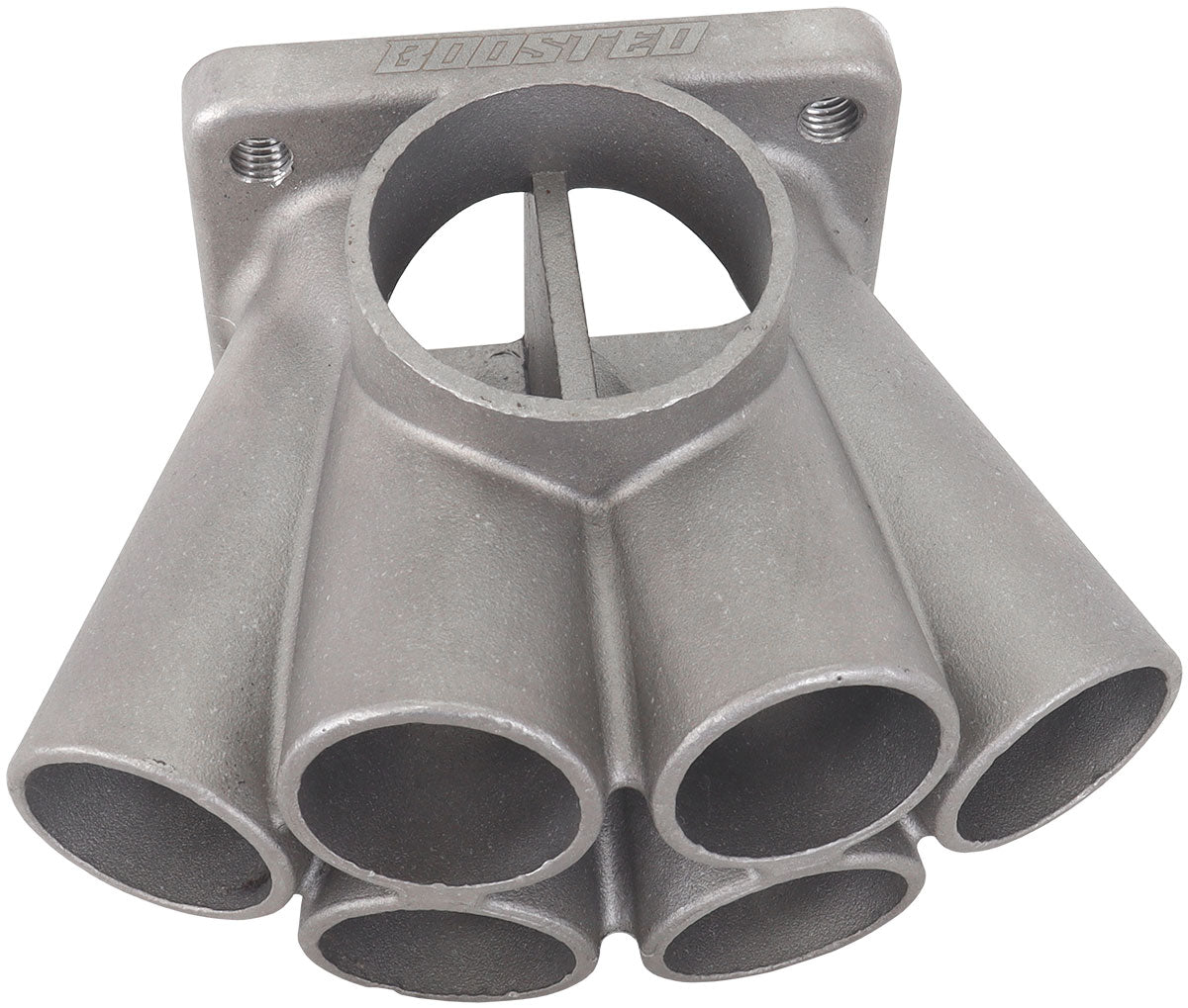 Aeroflow 6 into 1 Oval Turbo Merge Collector with 1-5/8" Tube Size, T4 Twin Entry Flange  60mm Wastegate Hole, One Piece Cast 304