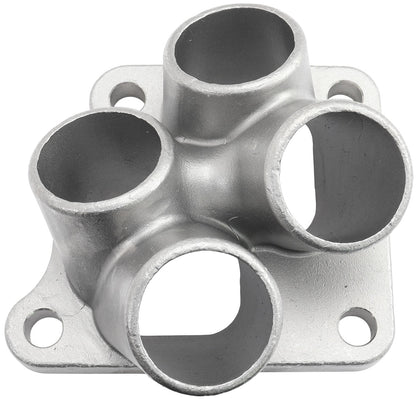 Aeroflow 4 into 1 Round Turbo Merge Collector with 1-3/4" Tube Size, Mitsubishi 4G63 Factory OEM 4 Bolt Flange  No Wastegate Hole, One Piece Cast 304