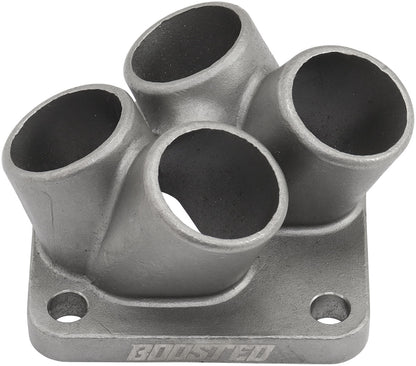 Aeroflow 4 into 1 Round Turbo Merge Collector with 1-3/4" Tube Size, Mitsubishi EVO 10 4B11 Factory OEM 4 Bolt Flange  No Wastegate Hole, One Piece Cast 304