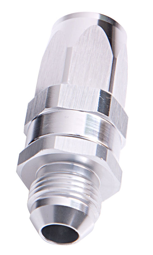 Male AN Taper Swivel Straight Hose End -8AN to -8AN   Silver Finish. Suit 100 & 450 Series Hose