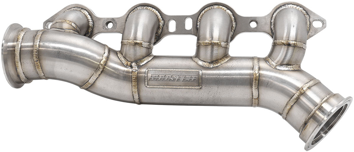 GM LS Passenger Side Single Turbo Stainless Steel Manifold   3" V-Bands, Suits GM LS Cross Over Turbo Manifold