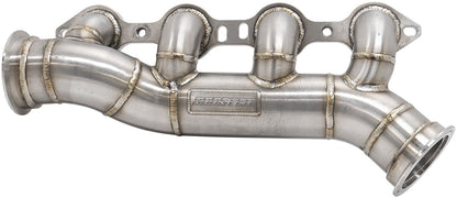 GM LS Passenger Side Single Turbo Stainless Steel Manifold   3" V-Bands, Suits GM LS Cross Over Turbo Manifold