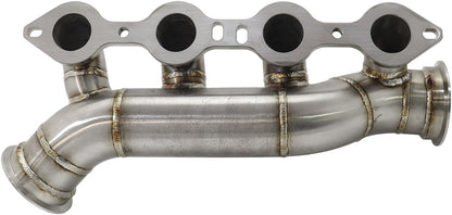GM LS Passenger Side Single Turbo Stainless Steel Manifold   3" V-Bands, Suits GM LS Cross Over Turbo Manifold