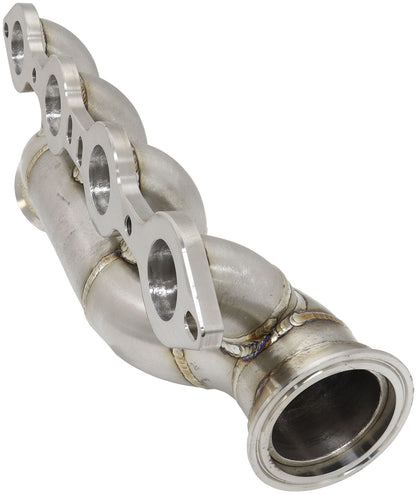 GM LS Passenger Side Single Turbo Stainless Steel Manifold   3" V-Bands, Suits GM LS Cross Over Turbo Manifold