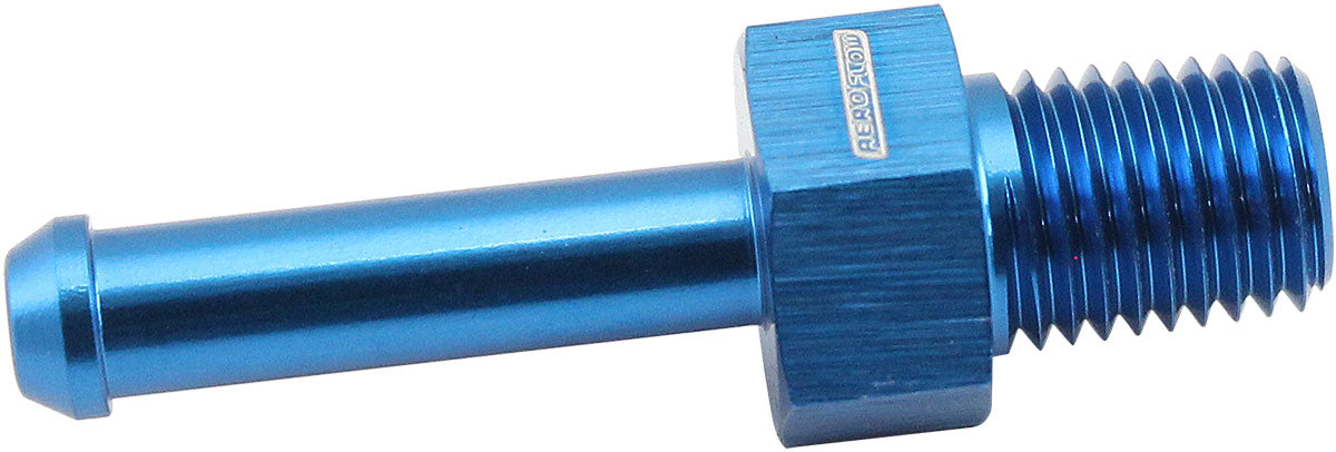 Male NPT to Barb Straight Adapter 1/16" to3/16"   Blue Finish