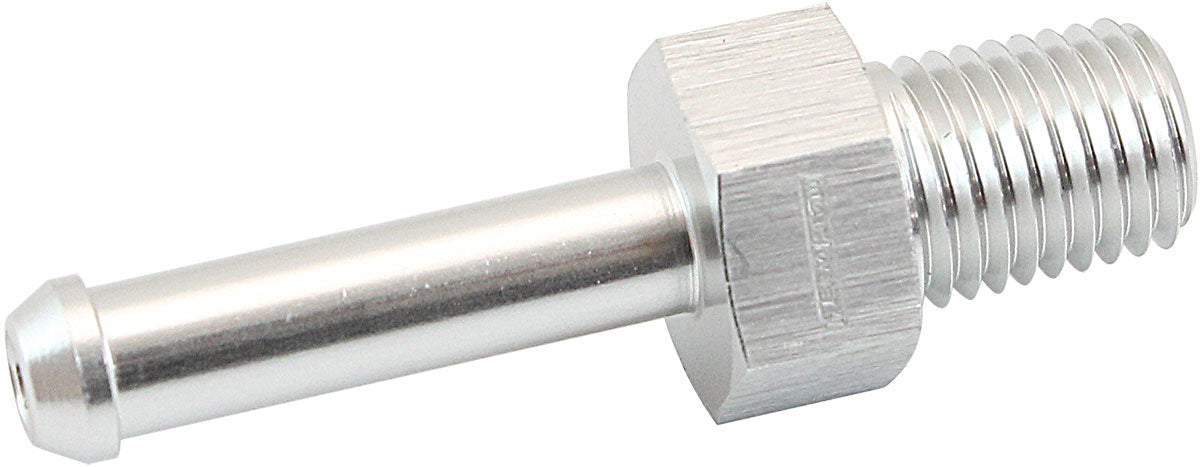 Male NPT to Barb Straight Adapter 1/16" to3/16"   Silver Finish