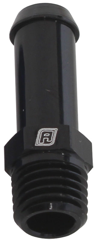 Male NPT to Barb Straight Adapter 1/16" to 1/4"   Black Finish