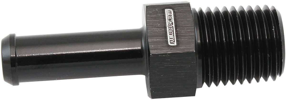 Male NPT to Barb Straight Adapter 1/4" to 5/16"   Black Finish