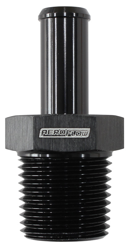 Male NPT to Straight AN Hose Barb   3/8" NPT to -10 100/450 series Hose, Black Finish