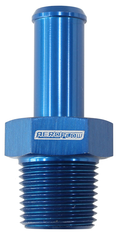 Male NPT to Straight AN Hose Barb   1/2" NPT to -10 100/450 series Hose, Blue Finish