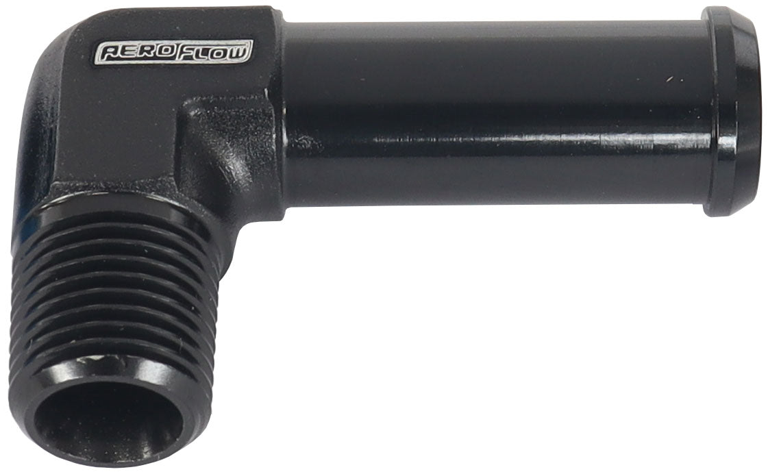 Male NPT to Barb 90° Adapter 1/8" to 3/8"   Black Finish