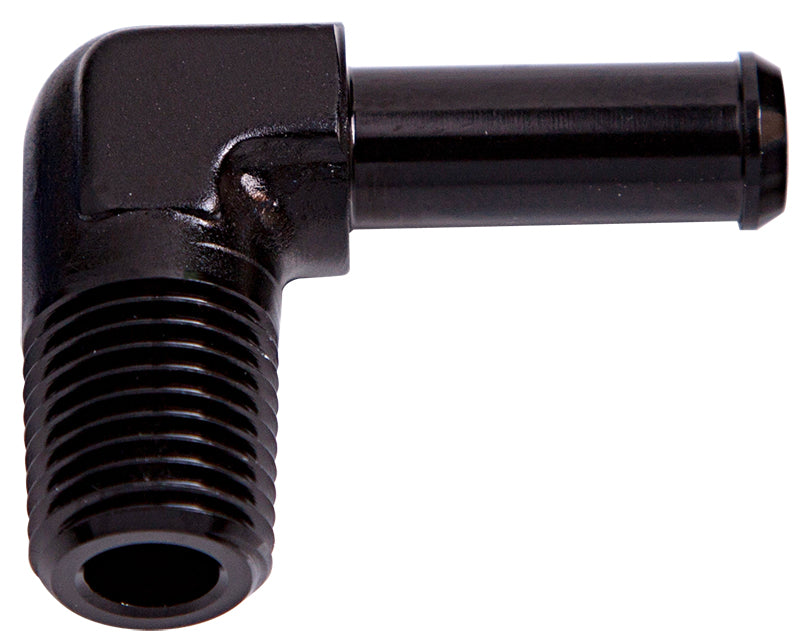 Male NPT to Barb 90° Adapter 3/8" to 5/16"   Black Finish