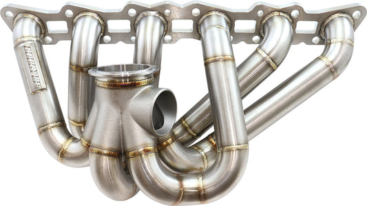 Boosted Nissan RB30 with RB26 Cylinder Head V-Band Stainless Steel Manifold   Suits High Mount GT40-GT45 Turbo, with 50mm External Wastegate Flange