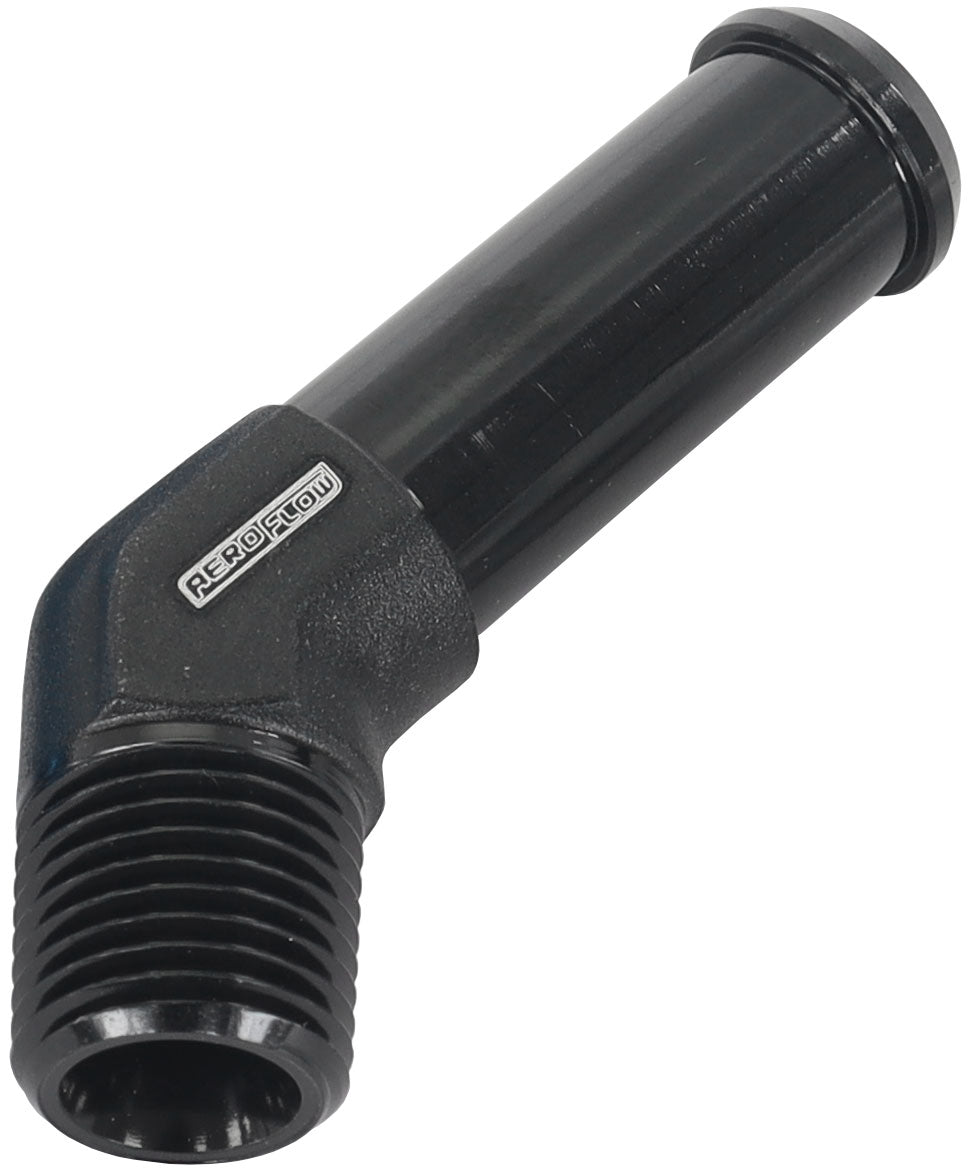 45° 1/8" Male NPT to 3/8" Barb   Black Finish