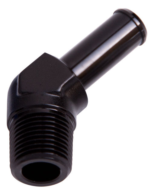 Male NPT to Barb 45° Adapter 1/2" to 1/2"   Black Finish