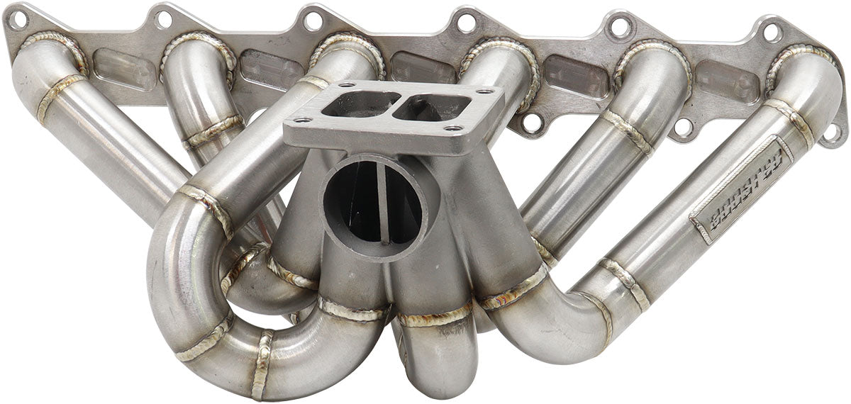 Ford Barra T4 Turbo Stainless Steel Manifold   Suits High Mount GT35-GT42 Turbo, with 50mm External Wastegate Flange