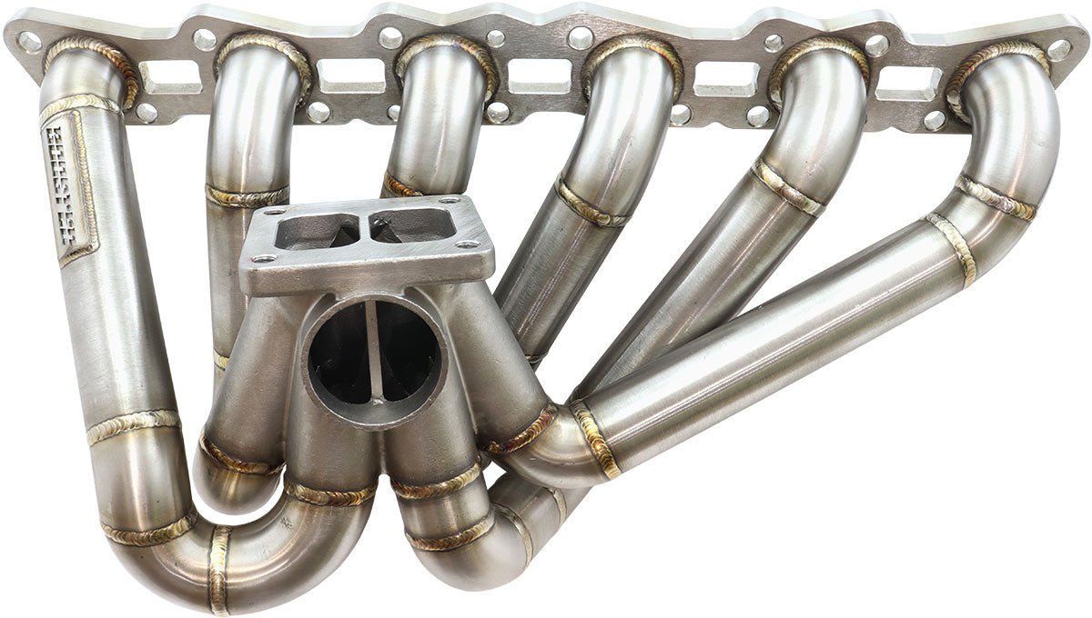 Boosted Nissan RB26/30 T4 Stainless Steel Turbo Manifold  Suits High Mount Forward GT40-GT42 Turbo, with 50mm External Wastegate Flange