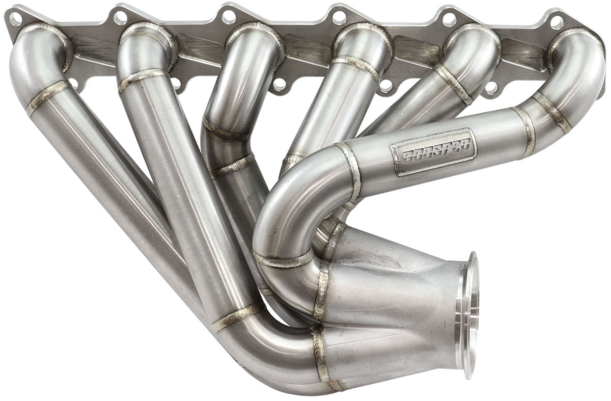 Aeroflow Ford Barra V-Band Pro Mod Stainless Steel Turbo Manifold  Pro Mod Forward Mount with 3.5" V-Band, No Wastegate Port